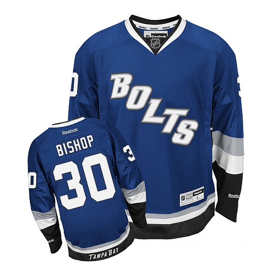 Ben Bishop Tampa Bay Lightning Reebok Men's Authentic Third Jersey - Blue