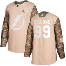 Enrico Ciccone Tampa Bay Lightning Adidas Men's Authentic Veterans Day Practice Jersey - Camo