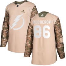 Nikita Kucherov Tampa Bay Lightning Adidas Men's Authentic Veterans Day Practice Jersey - Camo