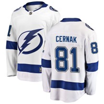 Erik Cernak Tampa Bay Lightning Fanatics Branded Men's Breakaway Away Jersey - White
