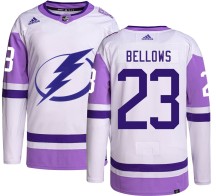 Brian Bellows Tampa Bay Lightning Adidas Men's Authentic Hockey Fights Cancer Jersey -