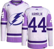 Roman Hamrlik Tampa Bay Lightning Adidas Men's Authentic Hockey Fights Cancer Jersey -