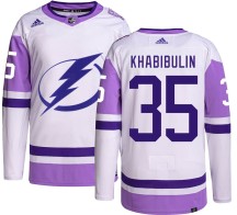 Nikolai Khabibulin Tampa Bay Lightning Adidas Men's Authentic Hockey Fights Cancer Jersey -