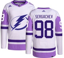 Mikhail Sergachev Tampa Bay Lightning Adidas Men's Authentic Hockey Fights Cancer Jersey -