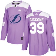 Enrico Ciccone Tampa Bay Lightning Adidas Men's Authentic Fights Cancer Practice Jersey - Purple