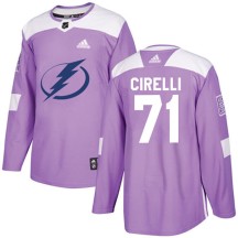 Anthony Cirelli Tampa Bay Lightning Adidas Men's Authentic Fights Cancer Practice Jersey - Purple