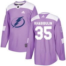 Nikolai Khabibulin Tampa Bay Lightning Adidas Men's Authentic Fights Cancer Practice Jersey - Purple