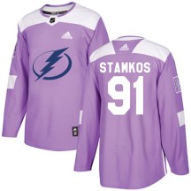 Steven Stamkos Tampa Bay Lightning Adidas Men's Authentic Fights Cancer Practice Jersey - Purple