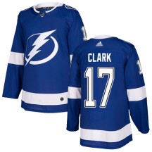 Wendel Clark Tampa Bay Lightning Adidas Men's Authentic Home Jersey - Blue
