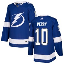 Corey Perry Tampa Bay Lightning Adidas Men's Authentic Home Jersey - Blue