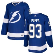 Daren Puppa Tampa Bay Lightning Adidas Men's Authentic Home Jersey - Blue