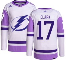 Wendel Clark Tampa Bay Lightning Adidas Youth Authentic Hockey Fights Cancer Jersey -
