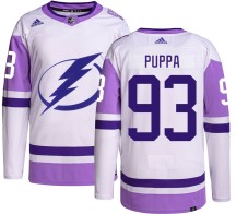 Daren Puppa Tampa Bay Lightning Adidas Youth Authentic Hockey Fights Cancer Jersey -