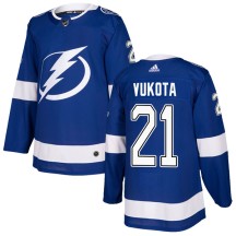Mick Vukota Tampa Bay Lightning Adidas Youth Authentic Home Jersey - Blue