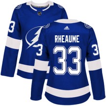Manon Rheaume Tampa Bay Lightning Adidas Women's Authentic Home Jersey - Blue