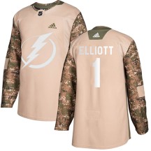 Brian Elliott Tampa Bay Lightning Adidas Youth Authentic Veterans Day Practice Jersey - Camo