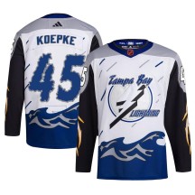 Cole Koepke Tampa Bay Lightning Adidas Men's Authentic Reverse Retro 2.0 Jersey - White