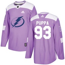 Daren Puppa Tampa Bay Lightning Adidas Youth Authentic Fights Cancer Practice Jersey - Purple