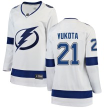 Mick Vukota Tampa Bay Lightning Fanatics Branded Women's Breakaway Away Jersey - White
