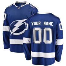 Custom Tampa Bay Lightning Fanatics Branded Youth Custom Breakaway Home Jersey - Blue